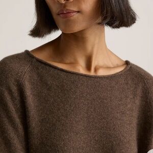 Quince Mongolian Cashmere Boatneck Sweater Brown Size M 100% Cashmere